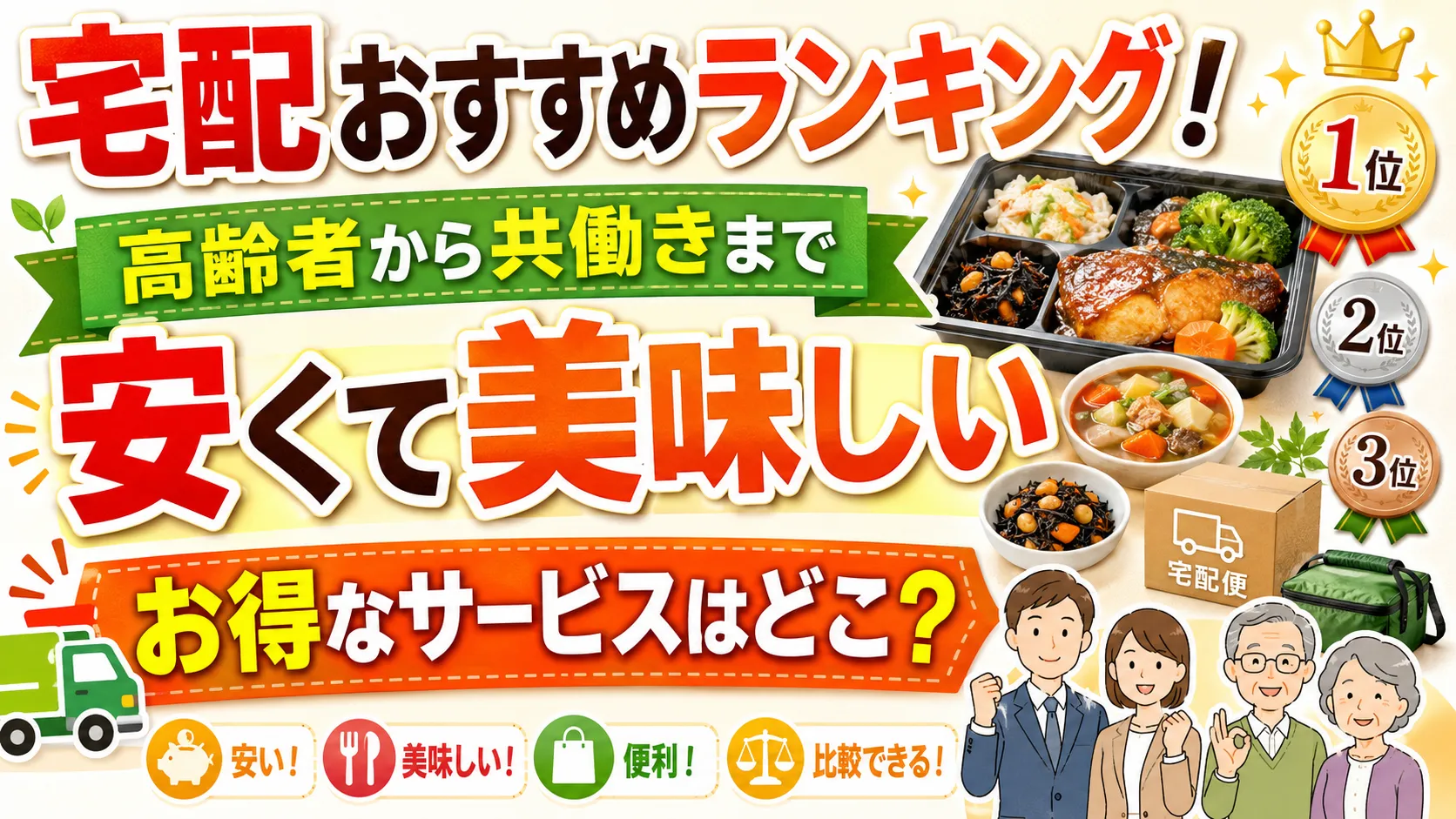 宅配おすすめランキング15選!高齢者から共働きまで安くて美味しいお得なサービスはどこ?