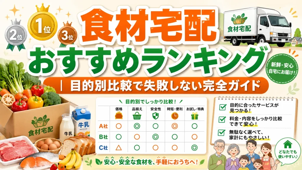【2026年最新】食材宅配おすすめランキング10選｜目的別比較で失敗しない完全ガイド