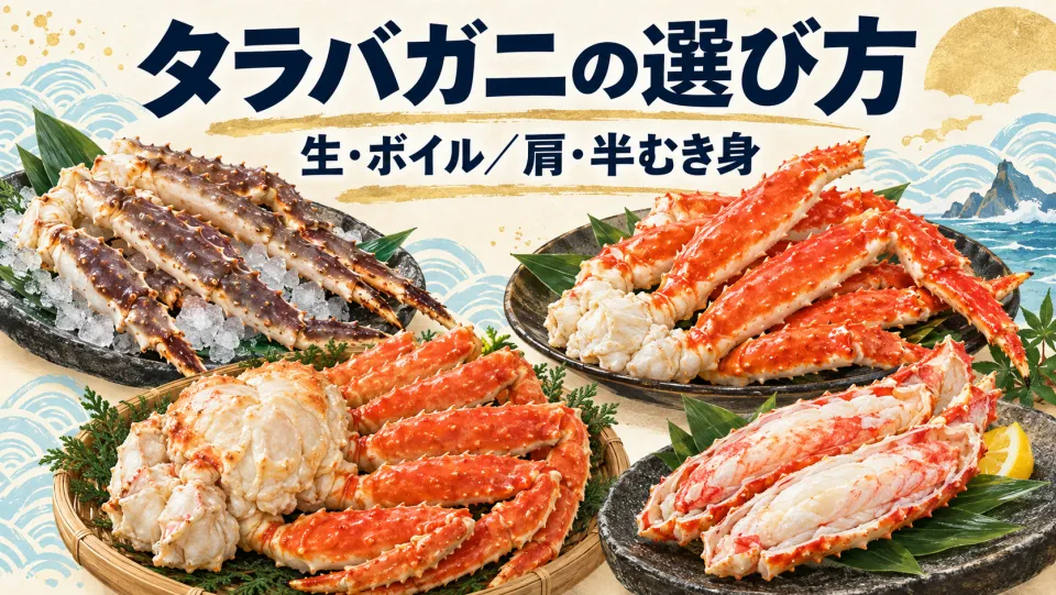 タラバガニの生とボイル・肩と半むき身の違い